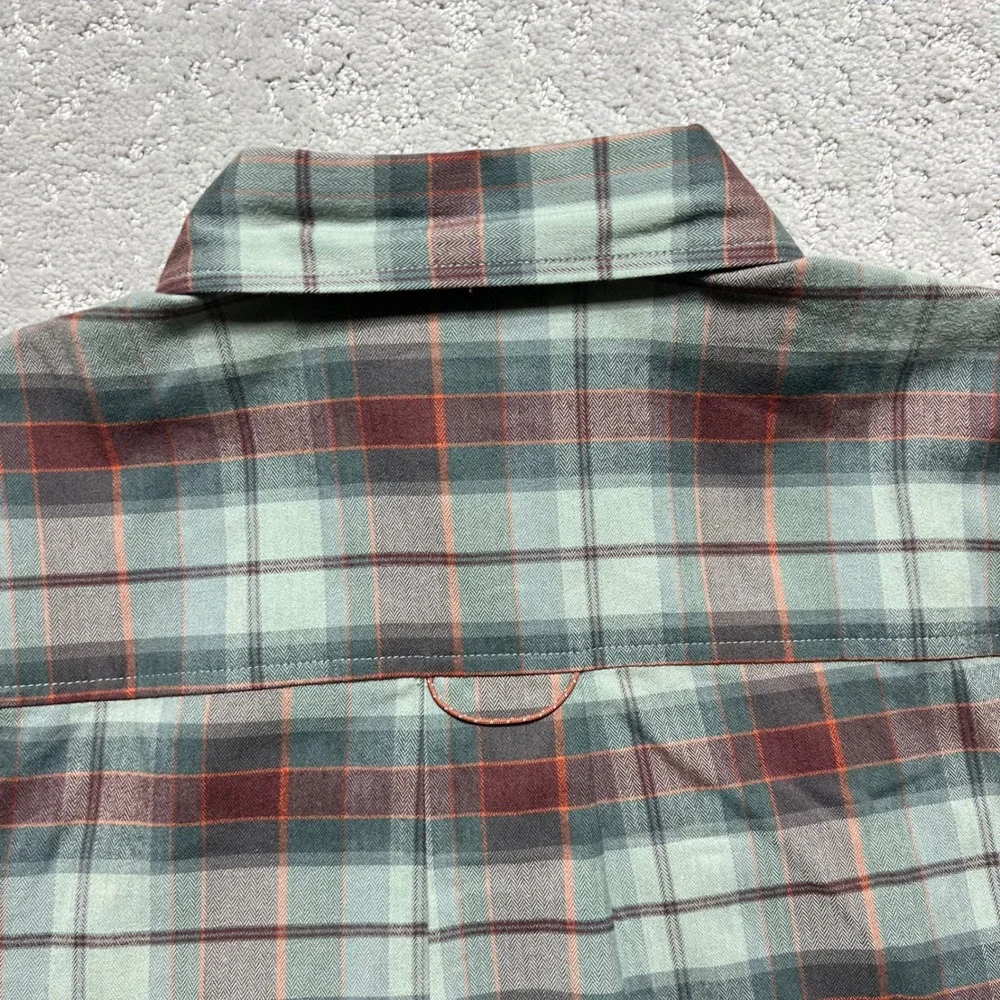 LL Bean Mountainside Brushed Performance Shirt Mens M Plaid Red Green Snap Front - Picture 13 of 16